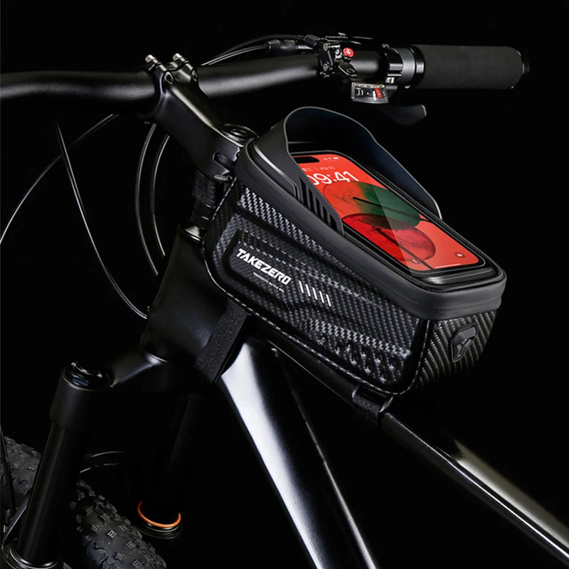 Newboler bolsa para bicicleta, bolsa para quadro frontal superior de ciclismo, à prova d'água, 6.5 polegadas, capa de telefone, tela sensível ao toque, mtb, bolsa de bicicleta de estrada