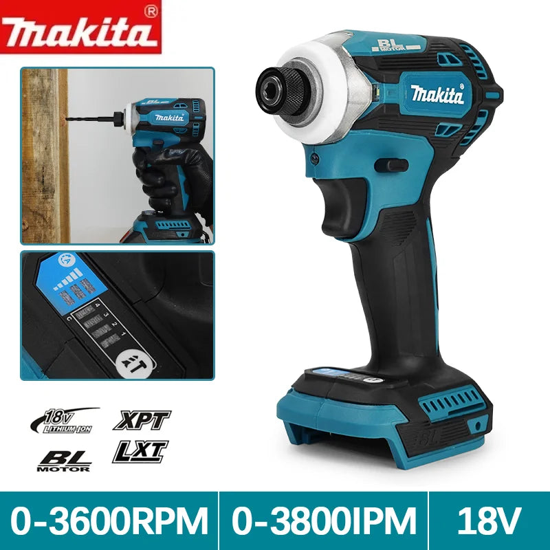 Makita DTD171 Driver de impacto sem escova Chave de fenda recarregável Brocas Ferramentas elétricas sem fio 18V BL Motor Unidade de ferramenta nua