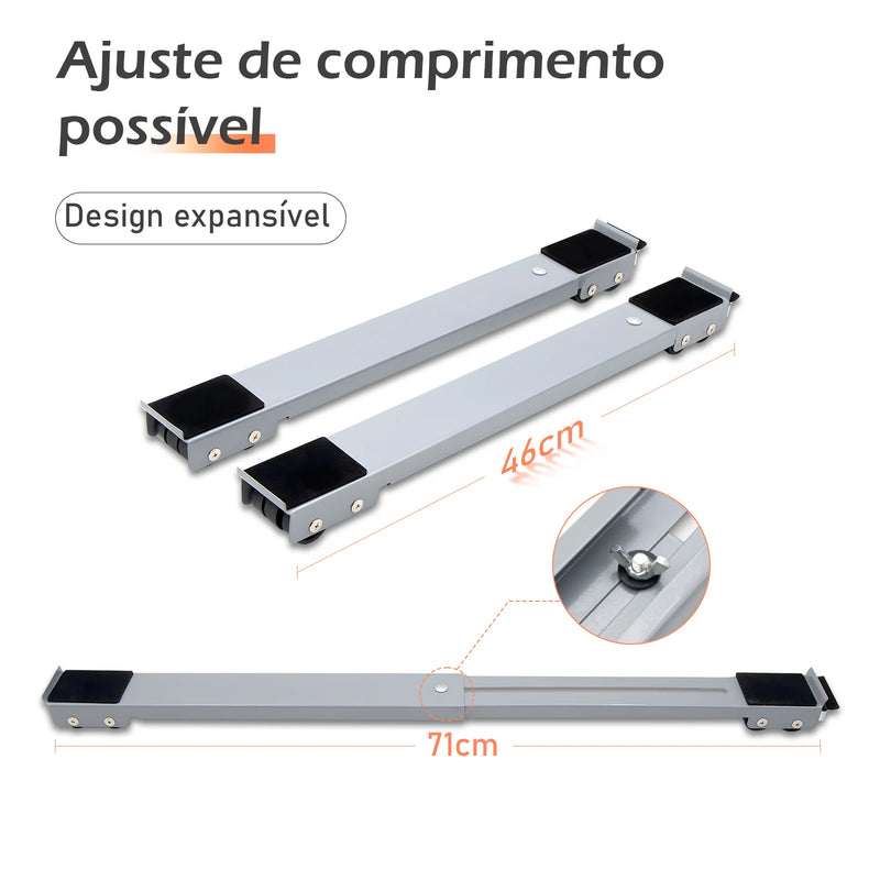 Suporte ajustável universal para geladeira, máquina de lavar, base móvel, carrinho, suporte c/refrigerador ajustável de soro de leite