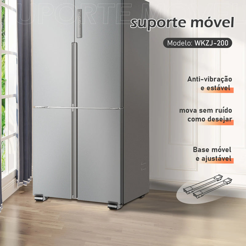 Suporte ajustável universal para geladeira, máquina de lavar, base móvel, carrinho, suporte c/refrigerador ajustável de soro de leite