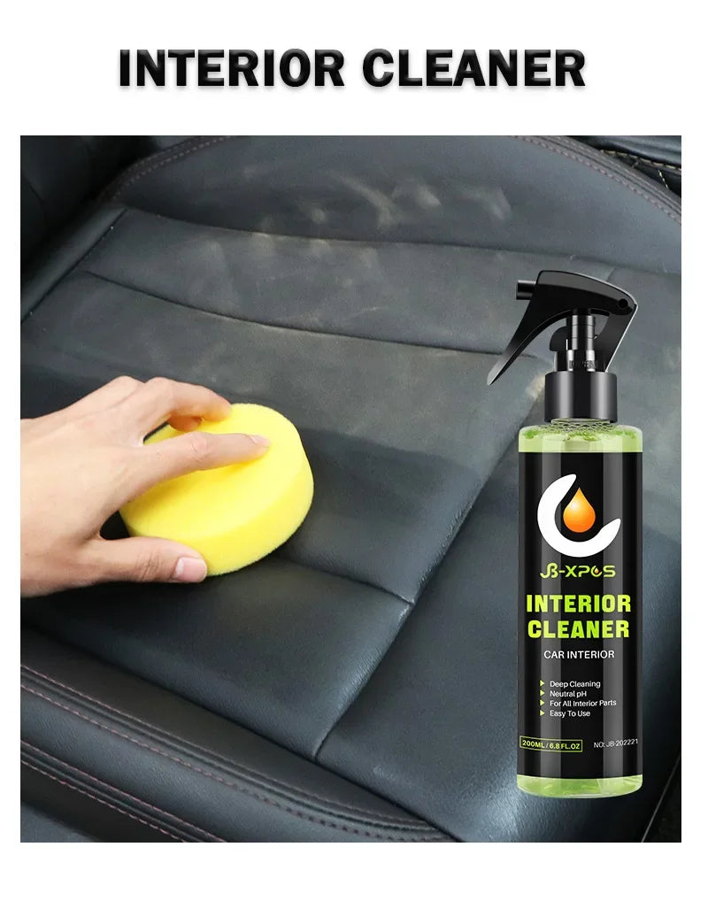 Eafc limpador de espuma para carro, 50ml/100ml, ph neutro para tecido de couro, descontaminação de assento, interior do carro, ferramenta de spray de limpeza