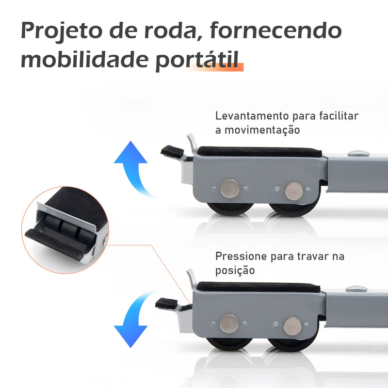 Suporte ajustável universal para geladeira, máquina de lavar, base móvel, carrinho, suporte c/refrigerador ajustável de soro de leite